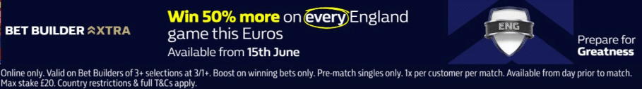 William hill england euros bonus - Bet builder xtra