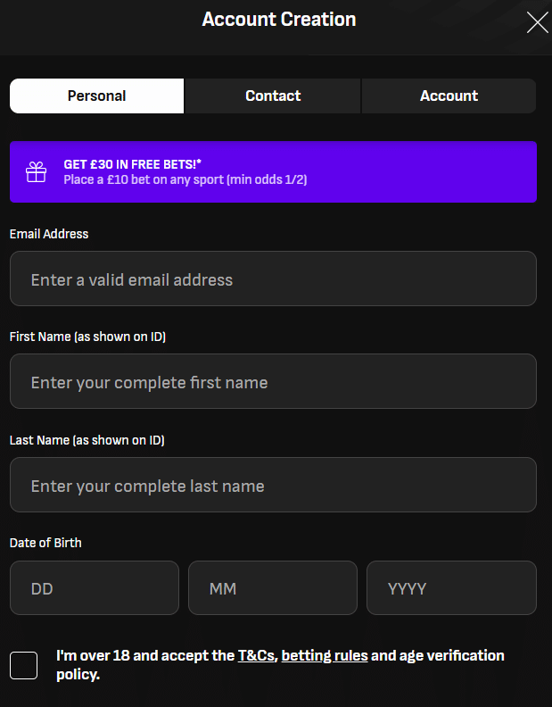 livescore bet sign up process