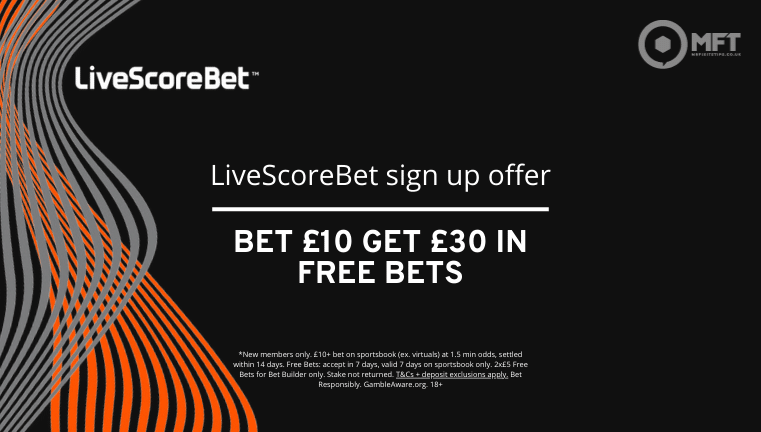 LiveScoreBet £30 in free bets