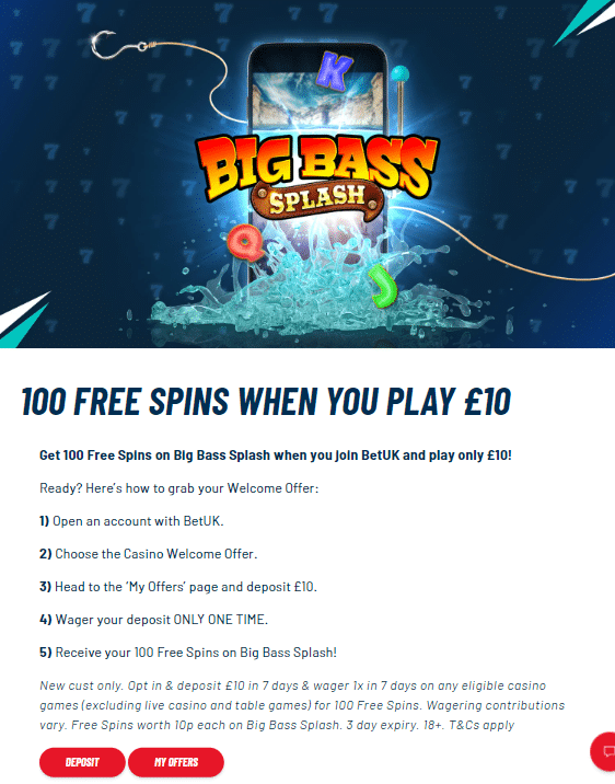 BetUK casino offer