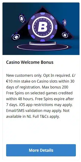 Betfred casino welcome offer