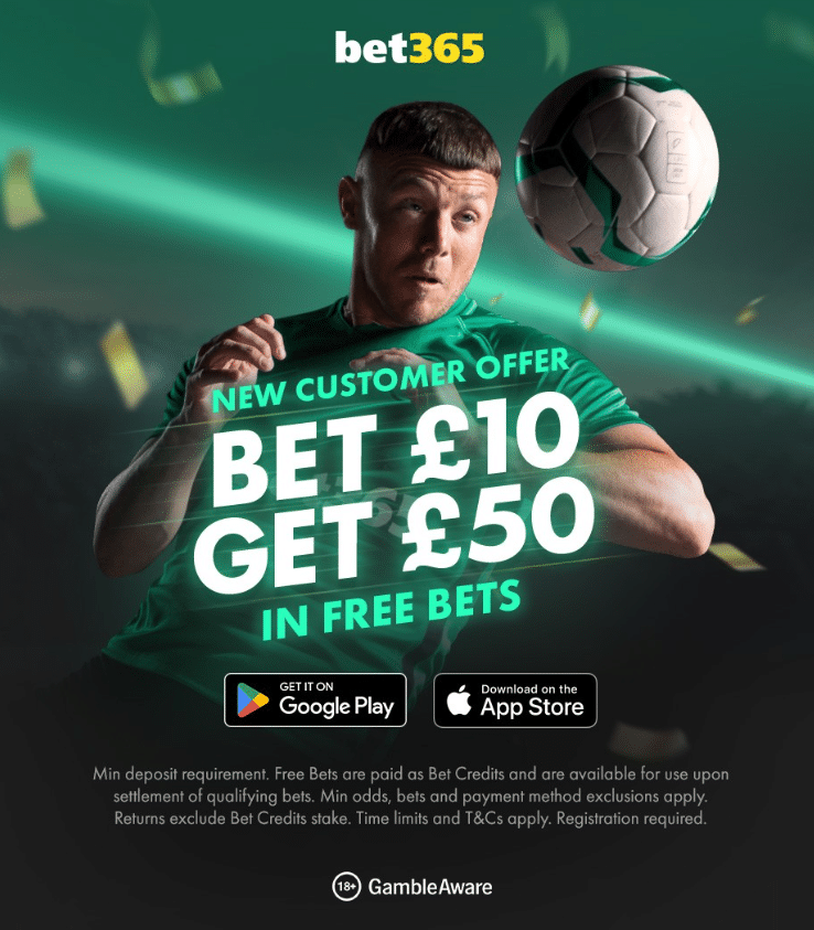 get £50 in free bets with bet365 UK