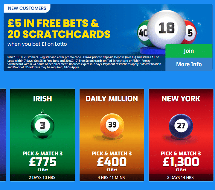 Betfred lotto sign up offer and free scratchcards