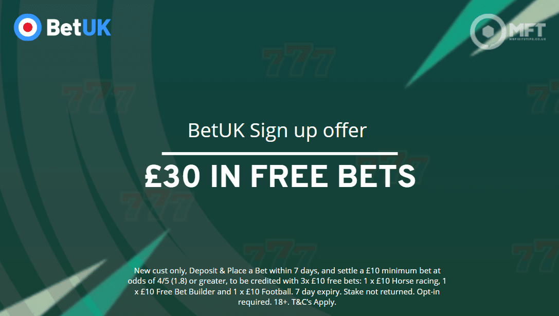 BetUK sign up offer: Get £30 in free bets in January 2026