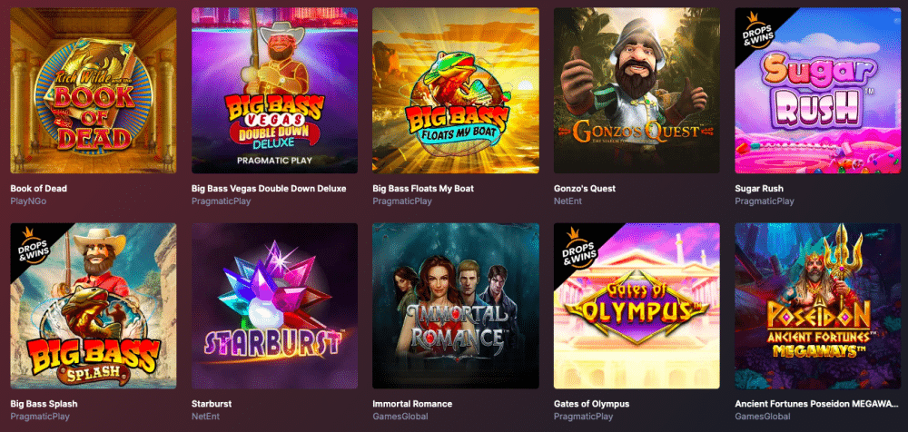 Image of 7Bet's most popular casino games.