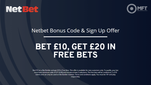 NetBet Bonus Code & Sign Up Offer: Bet £10, Get £20 in Free Bets