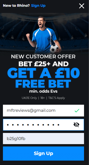 Rhino bet promo code & sign up offer