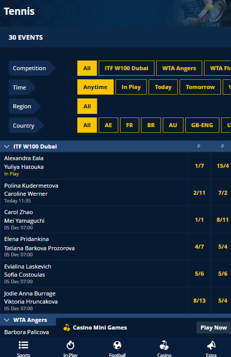 tennis betting odds on star sports bet mobile