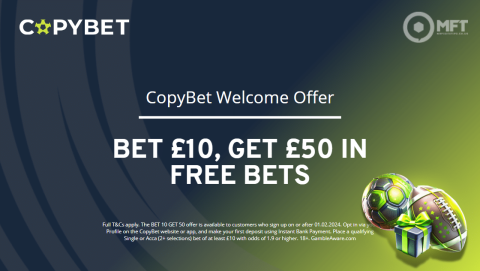 CopyBet Welcome Offer: Bet £10, Get £50 in Free Bets (2024)