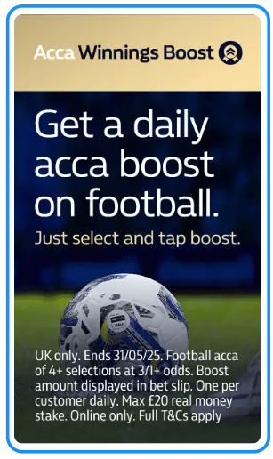 Acca Winnings Boost - football betting offers at william hill