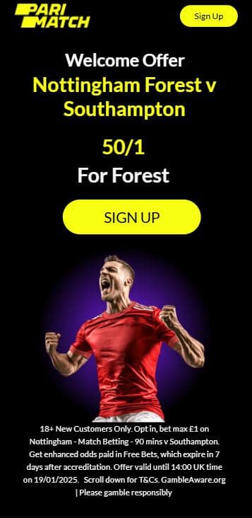 parimatch forest vs southampton offer