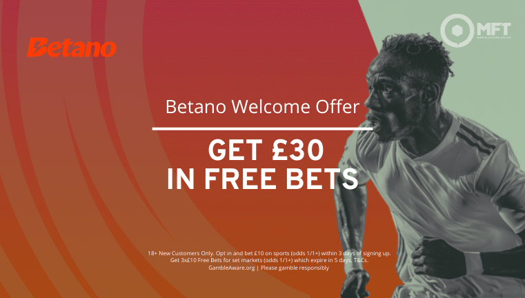 Betano sign up offer: Get £30 in free bets for football (Champions League 2025/26 campaign)