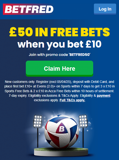 betfred sign up offer with promo code
