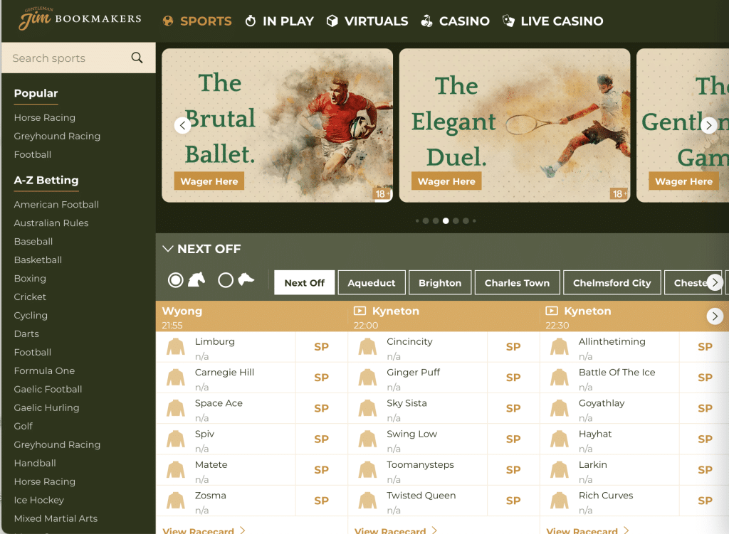 Gentleman Jim high betting limits