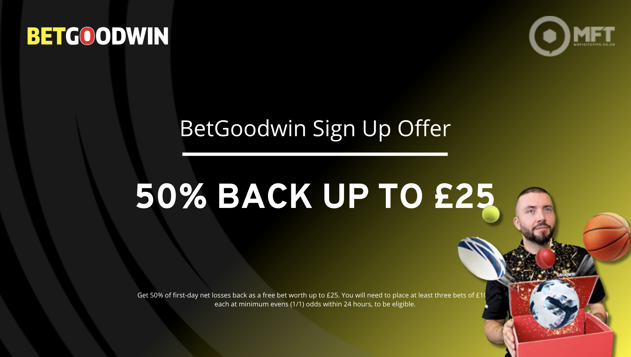 BetGoodwin sign up offer: 50% back up to £25 in 2026