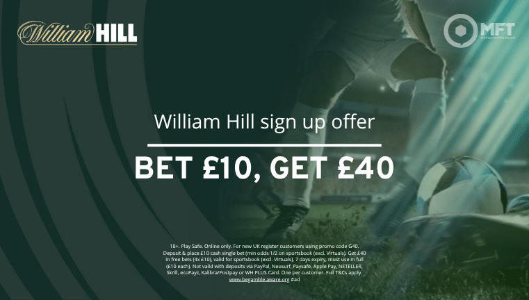 William Hill sign up offer – Get £40 free bets or 200 free spins | January 2026