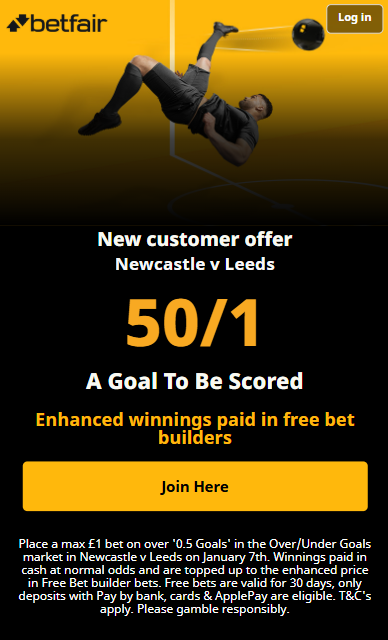 Newcastle vs Leeds Betfair promo offer