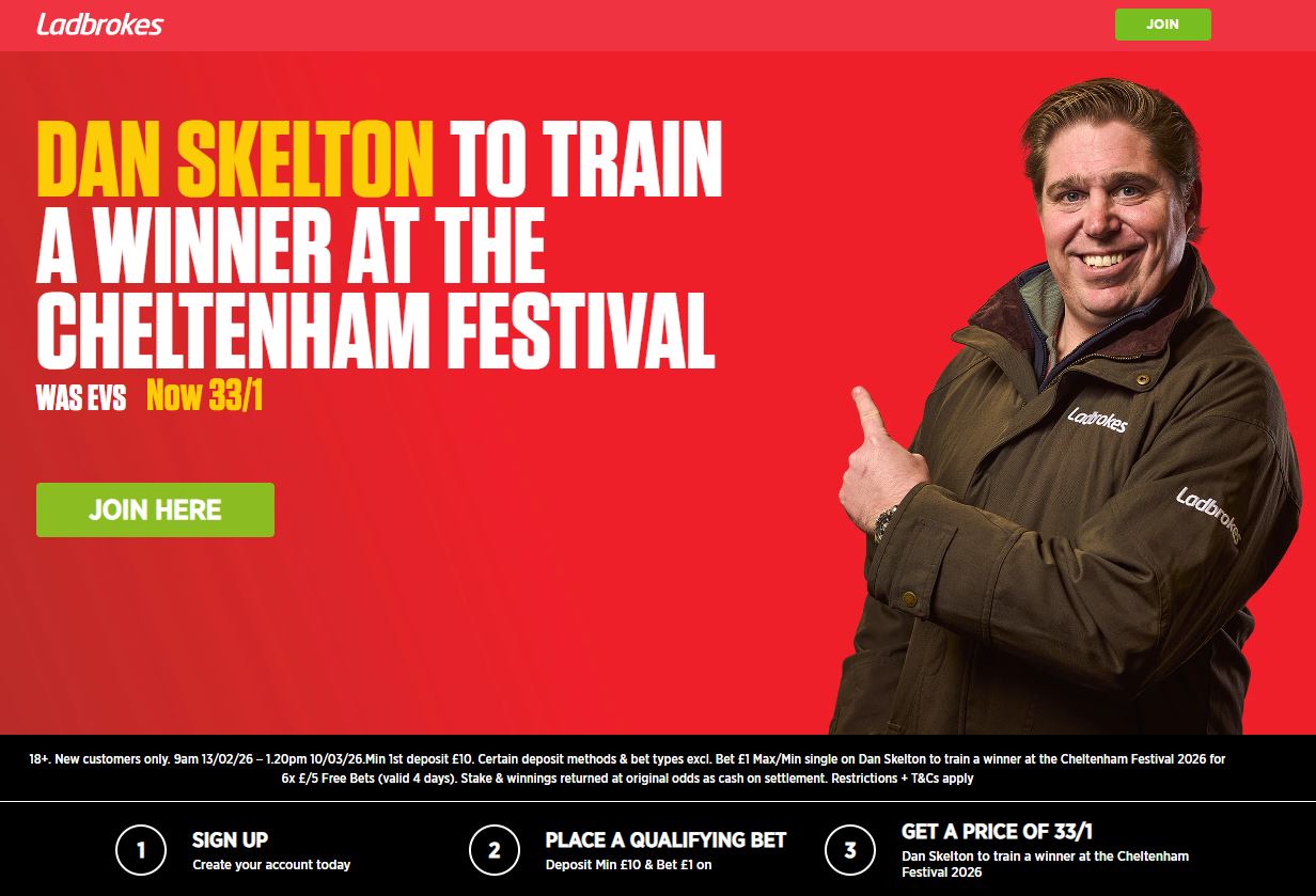 Ladbrokes Cheltenham 2026 offer: Get 33/1 on Dan Skelton to train a winner at the festival!
