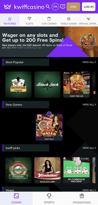 Kwiff casino review