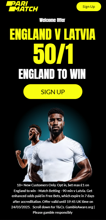 parimatch england vs latvia offer