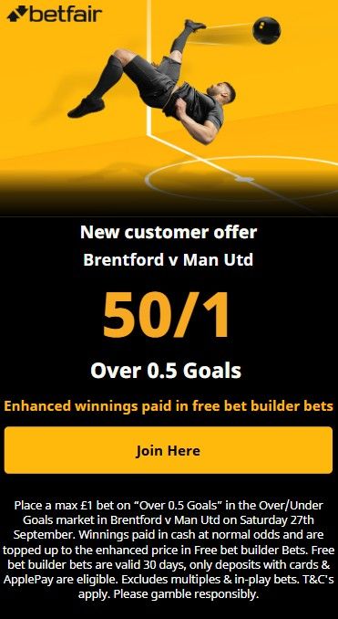 betfair brentford vs man utd offer