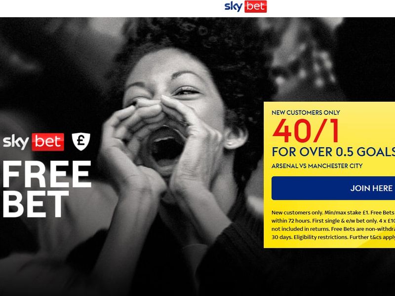 Sky Bet sign up offer: Get 40/1 enhanced odds on Arsenal vs Man City EPL clash
