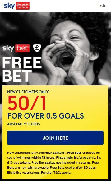 sky bet - arsenal vs leeds