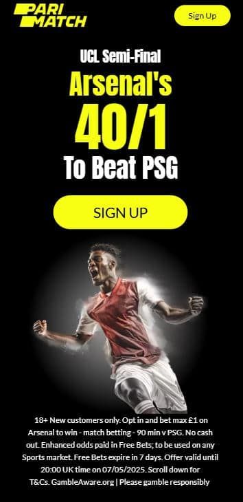 parimatch psg vs arsenal mft offer
