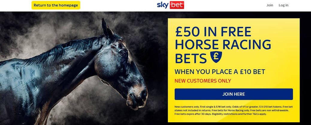 Sky Bet horse racing free bet offer
