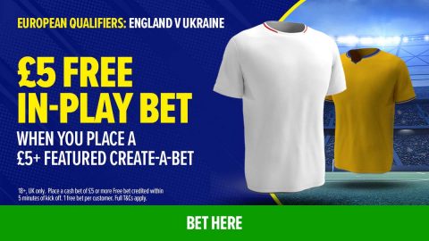England v Ukraine: £5 in-play Free Bet at The Pools