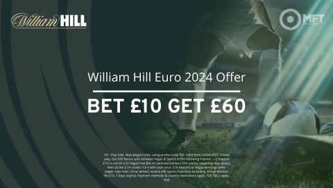 William Hill Euro 2024 betting offer: Special £60 free bet bonus