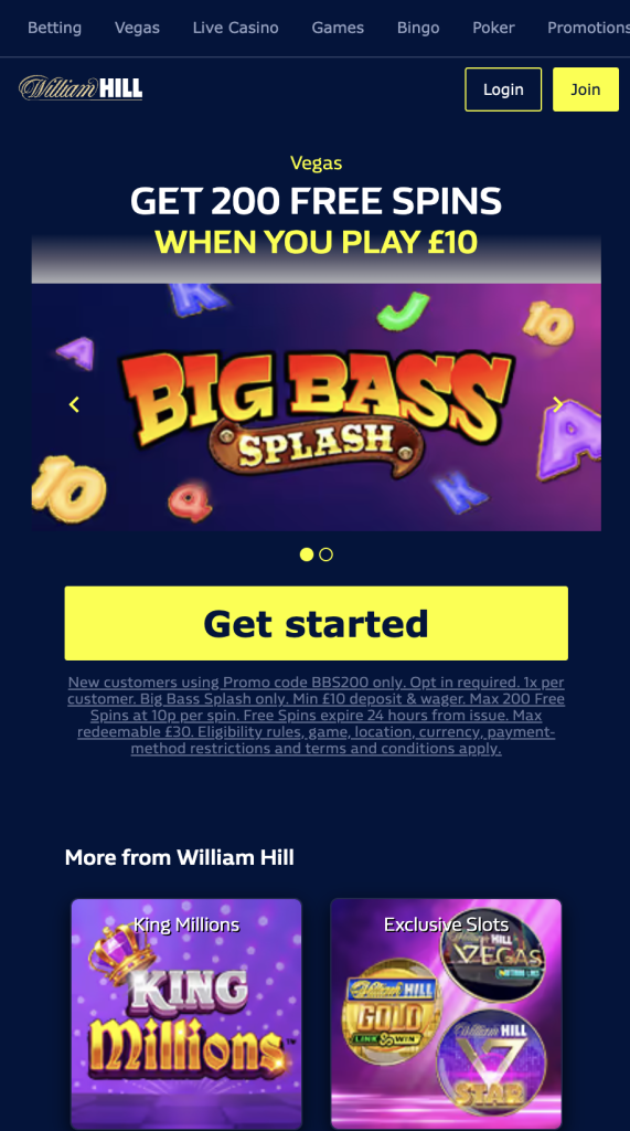 William Hill Casino welcome offer