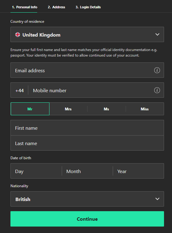 Bet365 registration