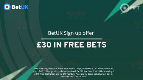 BetUK Sign Up Offer 2024 | Bet £10 get £30 in free bets