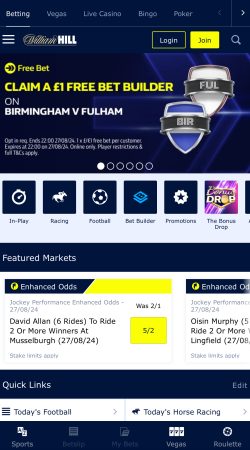 william hill free bet