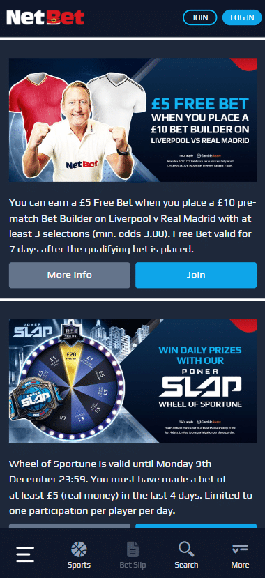 Netbet existing customer offers