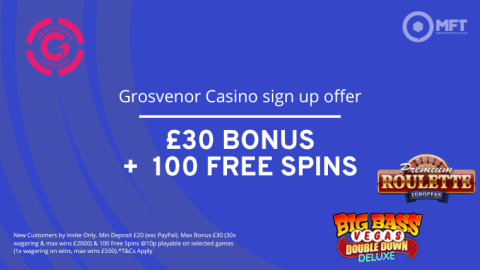 Grosvenor Casino sign up offer 2024 – Claim 100 free spins & a £30 bonus